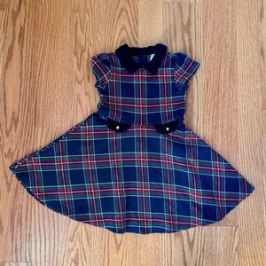 EUC Janie and Jack sz 5 Plaid Dress with Peter Pan Collar